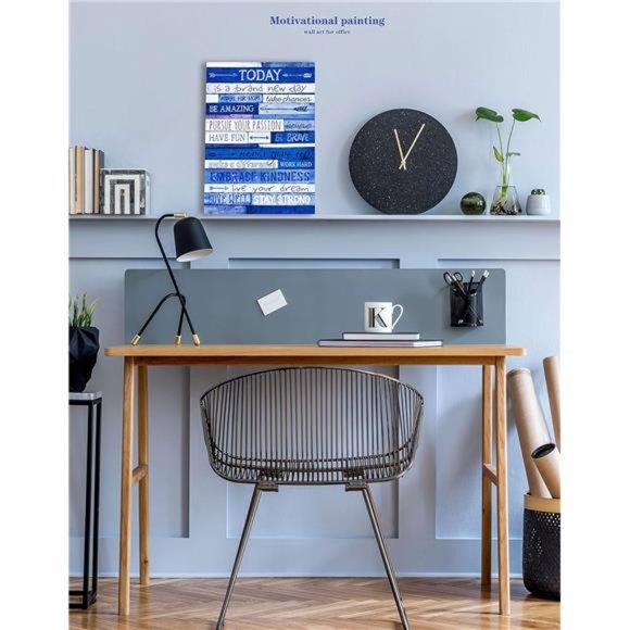 Inspirational Wall-Art - Positive Quotes Office Wall Decor - Blue Motivational - Picture 4 of 6